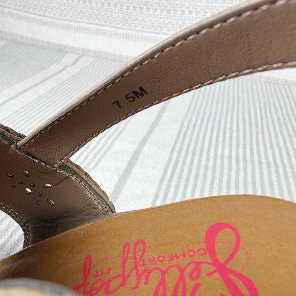 Jellypop Tan Gray Cork Wedge Sandals Size 7.5 NEW - Picture 7 of 10